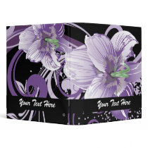 retro lovely purple flowers floral binder