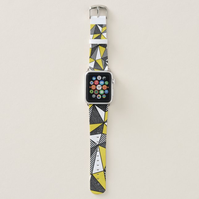 Retro Low Poly Geometric Pattern Apple Watch Band (Front)