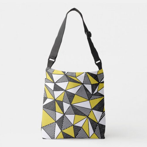 Retro Low Poly Geometric Pattern Crossbody Bag