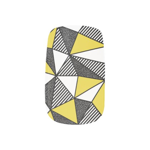 Retro Low Poly Geometric Pattern Minx Nail Art