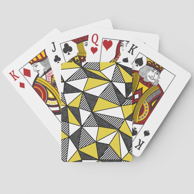 Retro Low Poly Geometric Pattern Poker Cards (Back)