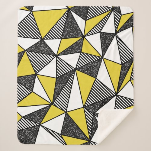 Retro Low Poly Geometric Pattern Sherpa Blanket