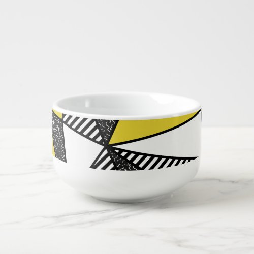 Retro Low Poly Geometric Pattern Soup Mug