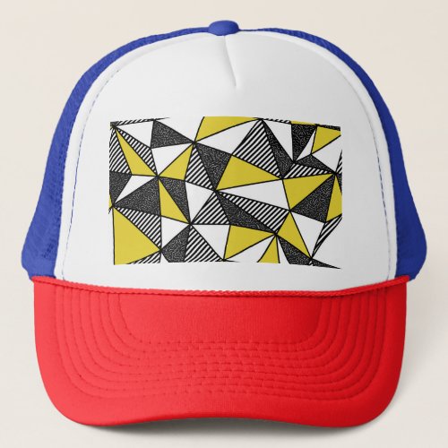 Retro Low Poly Geometric Pattern Trucker Hat