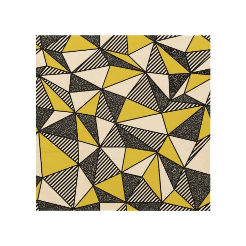 Retro Low Poly Geometric Pattern Wood Wall Art