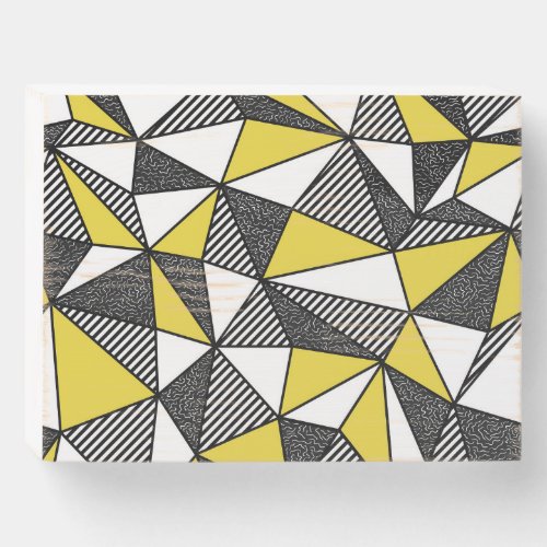 Retro Low Poly Geometric Pattern Wooden Box Sign