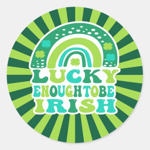 Retro Lucky Enough To Be Irish St Patricks Day  Classic Round Sticker