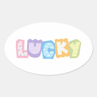 retro lucky scrapbook letter sticker