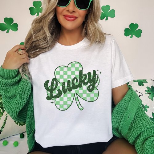 Retro Lucky St Patricks Day Shamrock T_Shirt