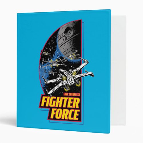 Retro Luke Skywalker Fighter Force X_Wing Badge 3 Ring Binder