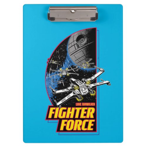 Retro Luke Skywalker Fighter Force X_Wing Badge Clipboard