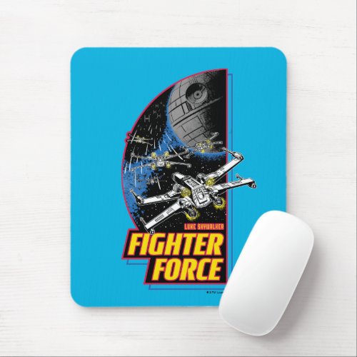 Retro Luke Skywalker Fighter Force X_Wing Badge Mouse Pad