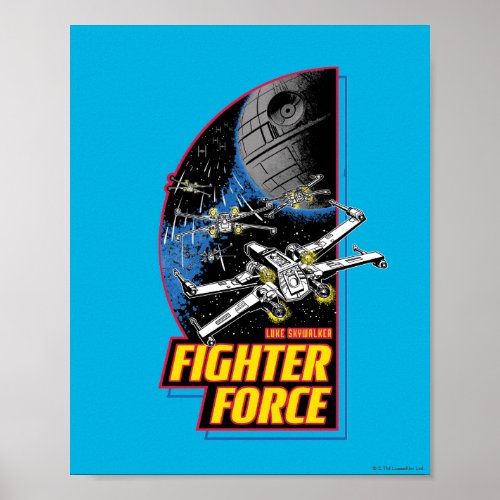 Retro Luke Skywalker Fighter Force X_Wing Badge Poster