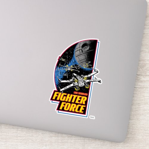 Retro Luke Skywalker Fighter Force X_Wing Badge Sticker