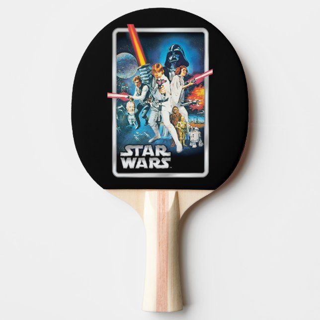 Retro Luke Skywalker, Leia, & Han Solo Theatrical Ping Pong Paddle (Front)