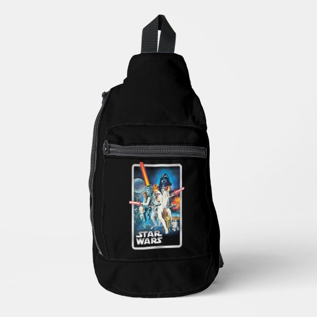 Retro Luke Skywalker, Leia, & Han Solo Theatrical Sling Bag (Front)