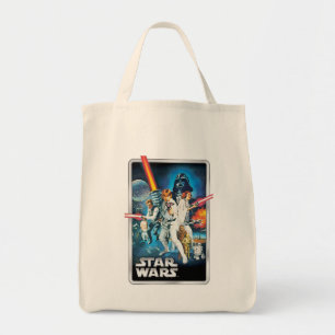 Retro Luke Skywalker, Leia, & Han Solo Theatrical Tote Bag