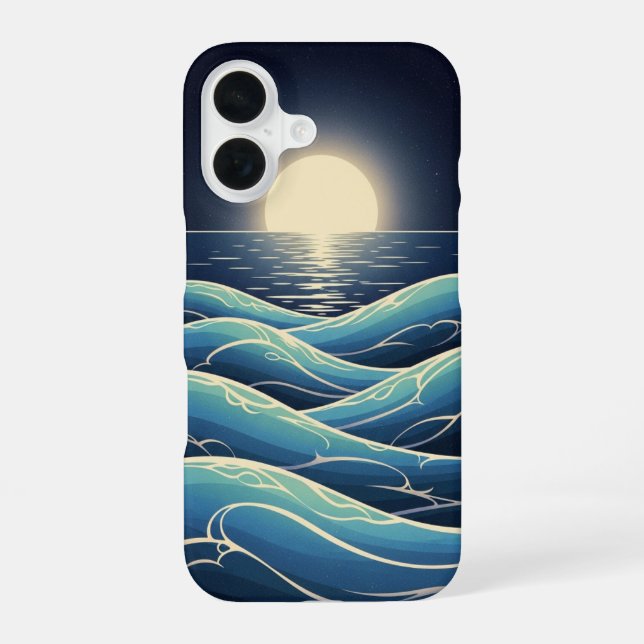 Retro Lunar Waves iPhone Case (Back)