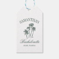 Retro Luxe Beach Bachelorette Logo Palm Trees