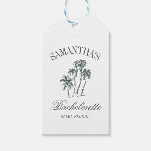 Retro Luxe Beach Bachelorette Logo Palm Trees Gift Tags