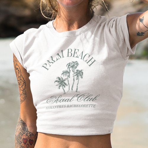 Retro Luxe Beach Bachelorette Social Club Logo T_Shirt