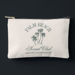 Retro Luxe Beach Social Club Logo Bachelorette  Accessory Pouch<br><div class="desc">Retro Luxe Beach Bachelorette Logo Social Club Aesthetic Palm Trees Custom Bachelorette Cosmetics Makeup Pouch with personalized name on the back.</div>