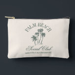 Retro Luxe Beach Social Club Logo Bachelorette  Accessory Pouch<br><div class="desc">Retro Luxe Beach Bachelorette Logo Social Club Aesthetic Palm Trees Custom Bachelorette Cosmetics Makeup Pouch with personalized name on the back.</div>