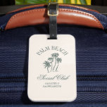 Retro Luxe Beach Social Club Logo Bachelorette  Luggage Tag<br><div class="desc">Retro Luxe Beach Bachelorette Logo Social Club Aesthetic Palm Trees Custom Bachelorette luggage tags with personalized name for the bride,  perfect for a cancun bachelorette,  tulum bachelorette or any other beach bachelorette celebration.</div>