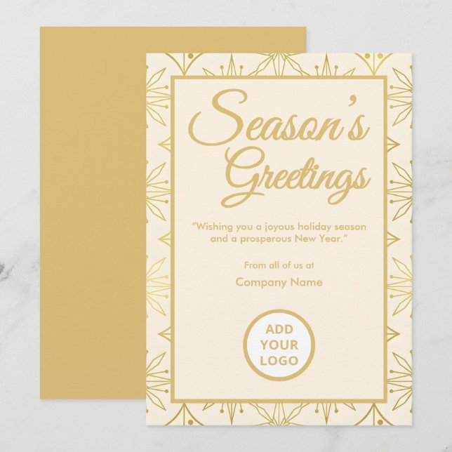 Retro Luxe Holiday Business Greeting Card (Front/Back)