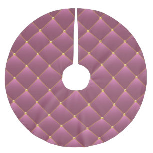 Retro Luxury: Pink Gold Chain Pattern Brushed Polyester Tree Skirt