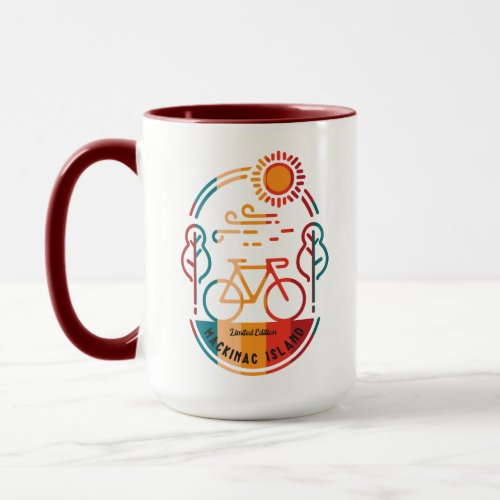 Retro Mackinac Island Bike Trail Mug