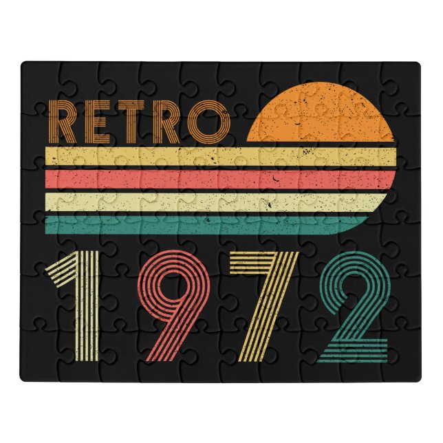 Retro Made In 1972 Birthday 50 Years Old Jigsaw Puzzle (Puzzle Horizontal)