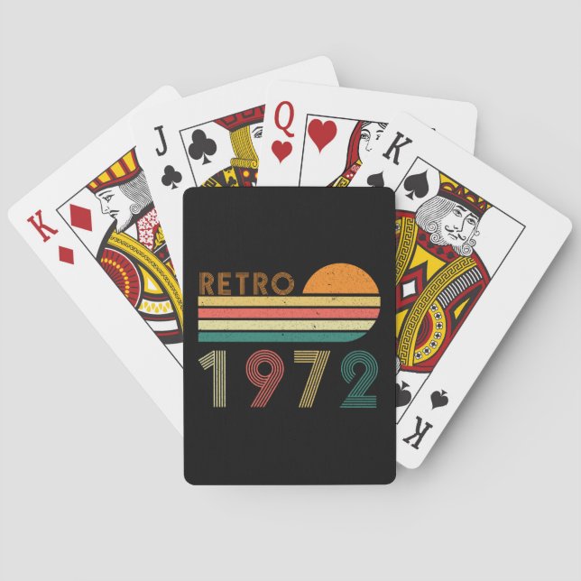 Retro Made In 1972 Birthday 50 Years Old Poker Cards (Back)