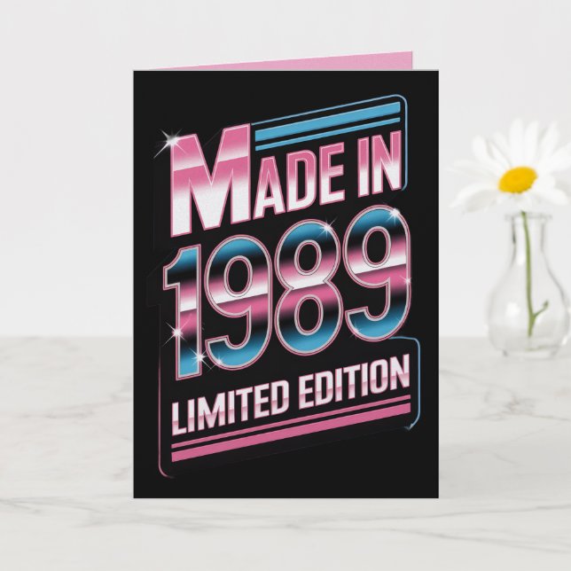Retro Made in 1989 Limited Birthday Card (Small Plant)