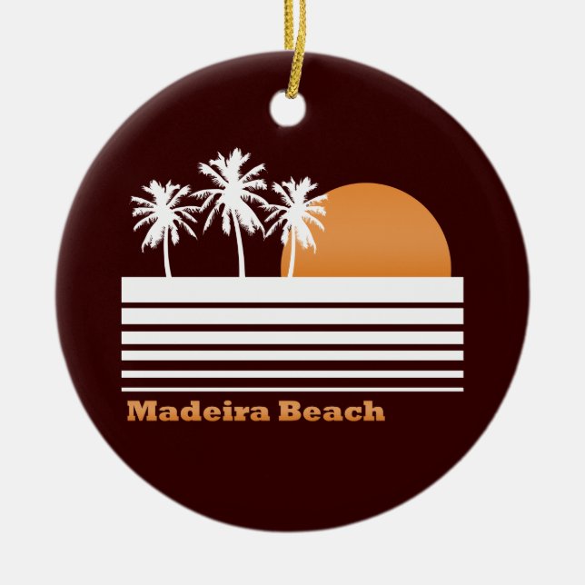 Retro Madeira Beach Ornament (Front)