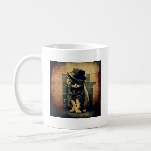 Retro Mafia Cat  Coffee Mug