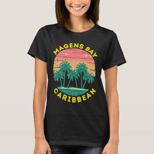 Retro Magens Bay Vacation Souvenir Palm Tree T_Shirt