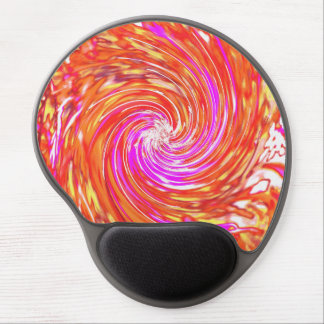 Retro Magenta and Autumn Colors Floral Swirl Gel Mouse Pad
