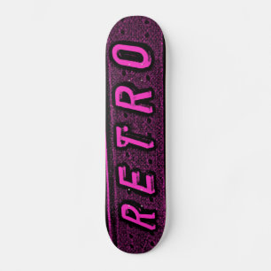 Retro - Magenta and Black Skateboard Deck