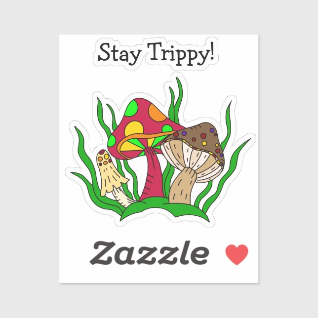 Retro Magic Mushrooms Hand drawn Art  Sticker (Sheet)