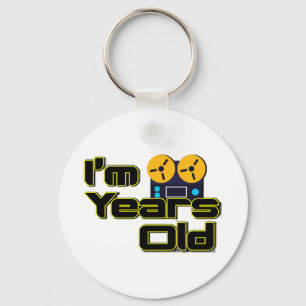 Retro Magnetophon reel-to-reel player Keychain