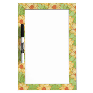 Retro Magnolia Pattern Dry-Erase Board