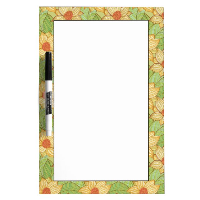 Retro Magnolia Pattern Dry-Erase Board (Front)