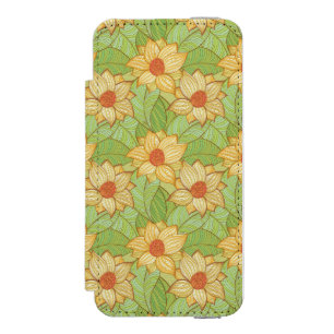 Retro Magnolia Pattern Wallet Case For iPhone SE/5/5s