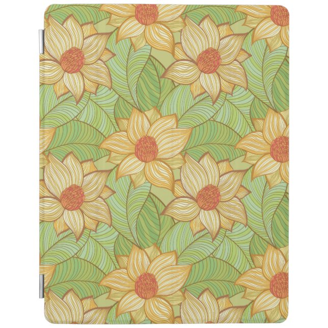 Retro Magnolia Pattern iPad Smart Cover (Front)