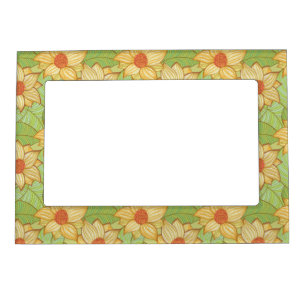 Retro Magnolia Pattern Magnetic Picture Frame