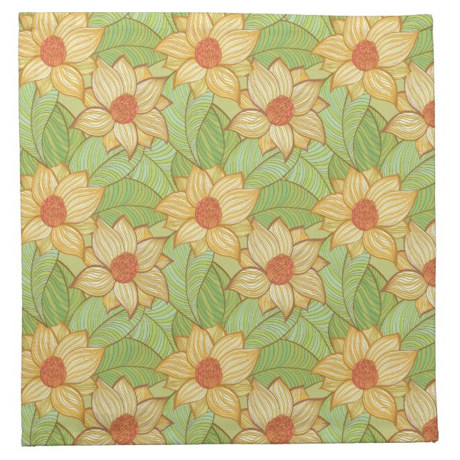 Retro Magnolia Pattern Napkin (Front)