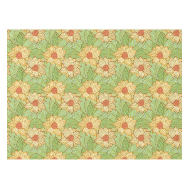 Retro Magnolia Pattern Tablecloth (Front (Horizontal))