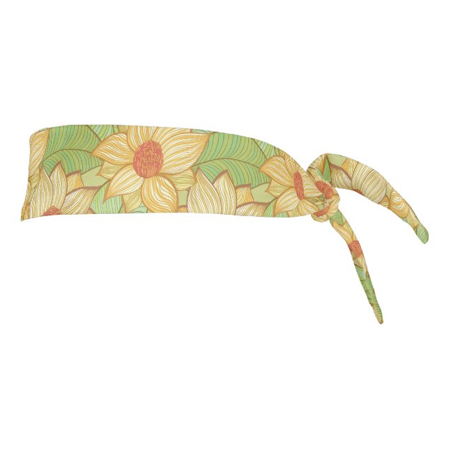 Retro Magnolia Pattern Tie Headband (Rotate 90)