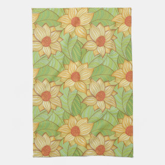 Retro Magnolia Pattern Towel